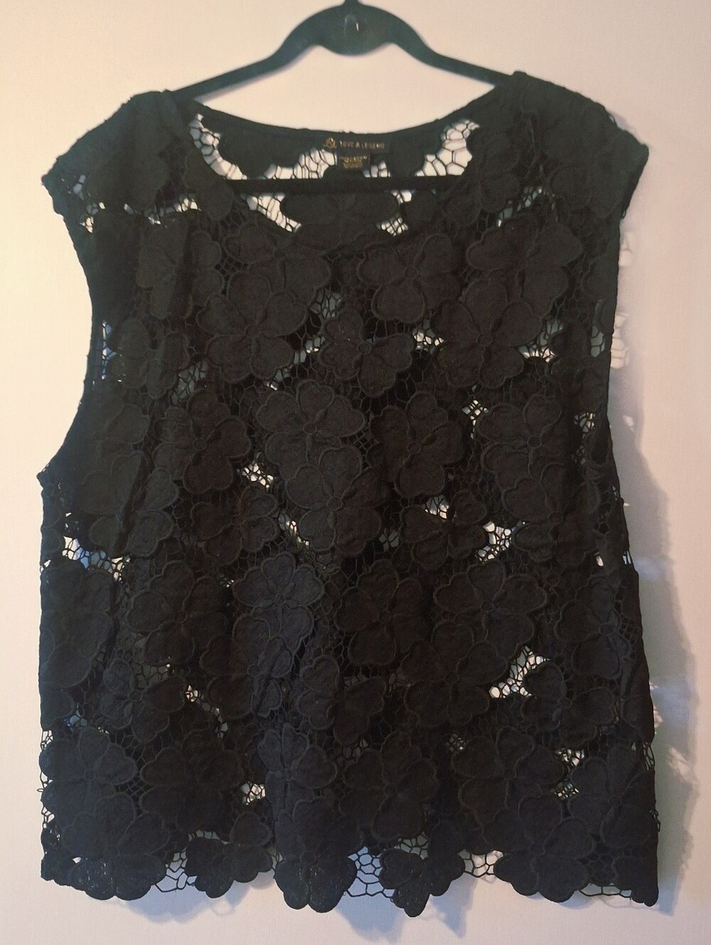 Love & Legend Black Floral Lace Top